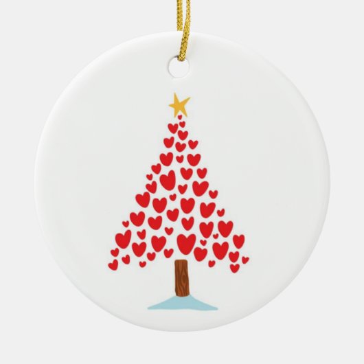 HEART TREE/MERRY CHRISTMAS OP BACK KERAMISCH ORNAMENT (Voorkant)