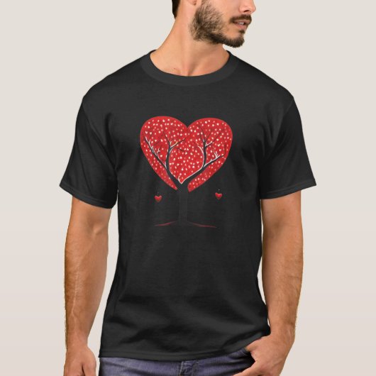 Heart Tree Red Couple Natural Love Weddenmo T-shirt (Voorkant)