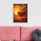 Heart Tree Sunset Wall Art Canvas Afdrukken (Insitu (Woonkamer))