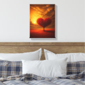 Heart Tree Sunset Wall Art Canvas Afdrukken (Insitu (Slaapkamer))