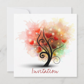Heart Tree-uitnodiging Kaart