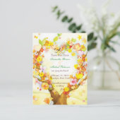 Heart Tree Waterverf Save the Date Briefkaarten (Staand voorkant)