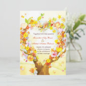 Heart Tree Waterverf Weddenschap Kaart (Staand voorkant)