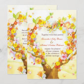 Heart Tree Waterverf Weddenschap Kaart (Voorkant / Achterkant)