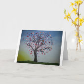 Heart Tree-Wenskaart Kaart (Gele Bloem)