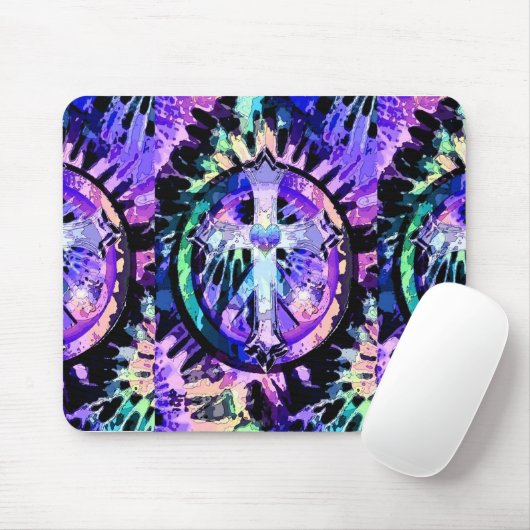 Heart Tye Dye Cross Muismat (Met muis)