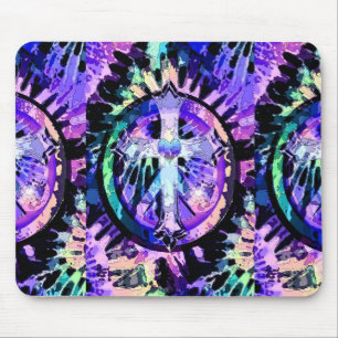 Heart Tye Dye Cross Muismat