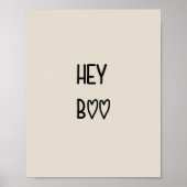 Heart Typography Hey Boo Poster (Voorkant)