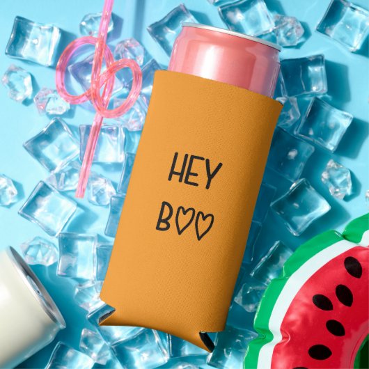 Heart Typography Hey Boo Seltzer Blikjeskoeler (Insitu Zomer)