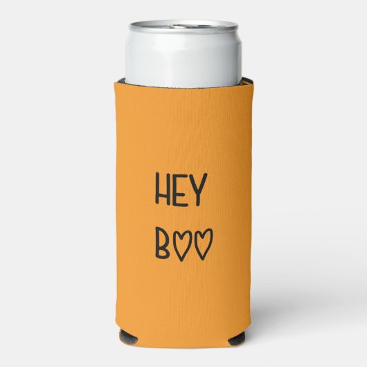 Heart Typography Hey Boo Seltzer Blikjeskoeler (Seltzer Voorkant)