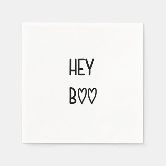 Heart Typography Hey Boo Servet (Voorkant)