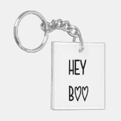 Heart Typography Hey Boo Sleutelhanger (Voorkant Links)
