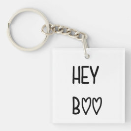 Heart Typography Hey Boo Sleutelhanger