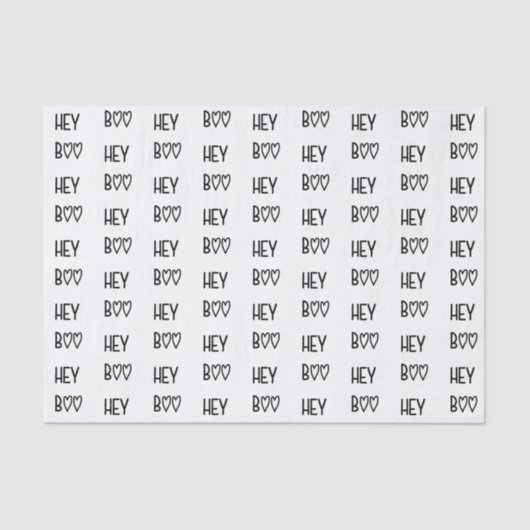 Heart Typography Hey Boo Tissuepapier (Voorkant)