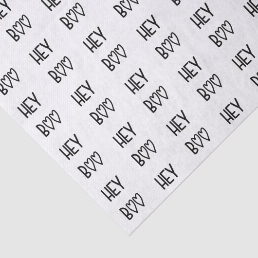 Heart Typography Hey Boo Tissuepapier (Detail)