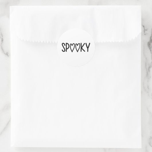 Heart Typography spooky Ronde Sticker (Tas)