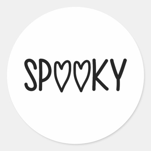 Heart Typography spooky Ronde Sticker (Voorkant)