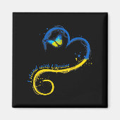 Heart Ukraine Butterfly Oekraïense vlag ik sta er  Magneet (Voorkant)