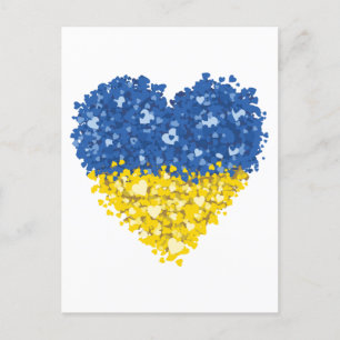 Heart Ukraine Flag, Oekraïense hartvlag Briefkaart