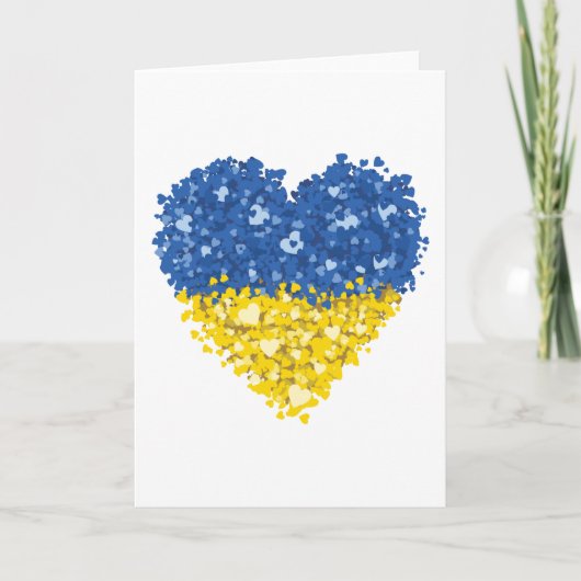 Heart Ukraine Flag, Oekraïense hartvlag Kaart (Voorkant)