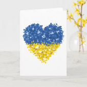 Heart Ukraine Flag, Oekraïense hartvlag Kaart (Gele Bloem)