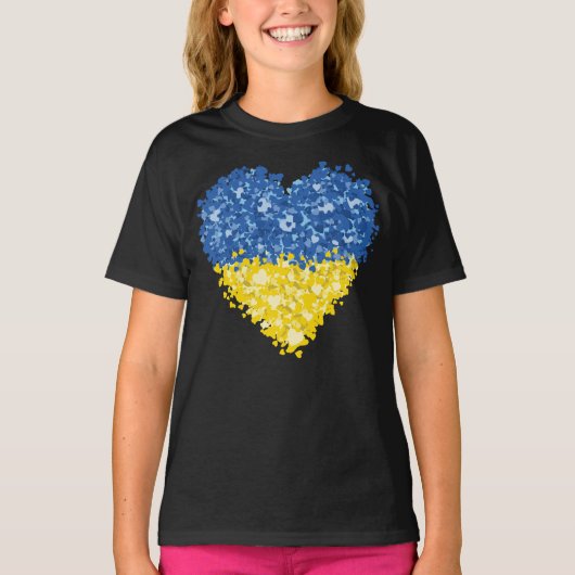 Heart Ukraine Flag, Oekraïense hartvlag T-shirt (Voorkant)