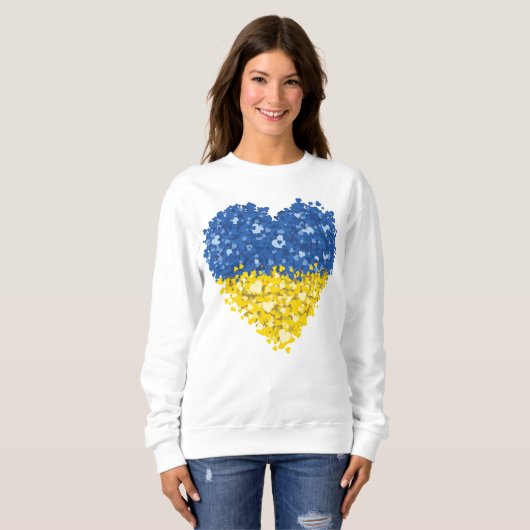 Heart Ukraine Flag, Oekraïense hartvlag Trui (Voorkant volledig)