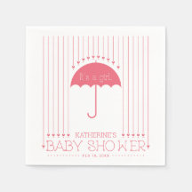 Heart & Umbrella | Meisje Baby Shower Papieren Ser
