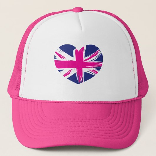 Heart Union Jack-vlag Pet/Pet Trucker Pet (Voorkant)