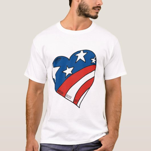 Heart USA Flag Tshirts en Gifts (Voorkant)
