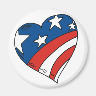Heart USA Flag Tshirts en Gifts Magneet