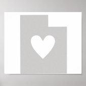 Heart Utah state silhouette Poster (Voorkant)