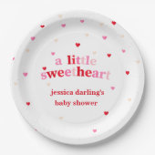Heart Valentijn Theme Baby Girl Shower Paper Bord (Voorkant)