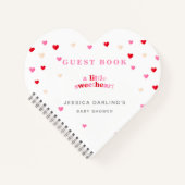 Heart Valentijn Theme Baby Girl Shower Red Pink Gu Notitieboek (Voorkant)