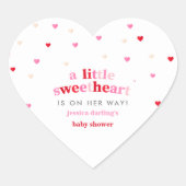 Heart Valentijn Theme Baby Girl Shower Red Sticker (Voorkant)