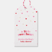 Heart Valentijn Theme Baby Girl Shower Rood Roze Cadeaulabel (Voorkant)