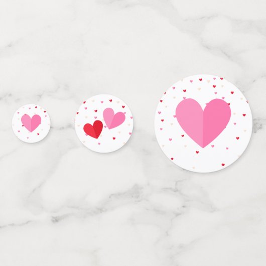 Heart Valentijn Theme Baby Girl Shower Rood Roze Confetti (Voorkanten)