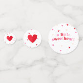 Heart Valentijn Theme Baby Girl Shower Rood Roze Confetti (Achterkanten)