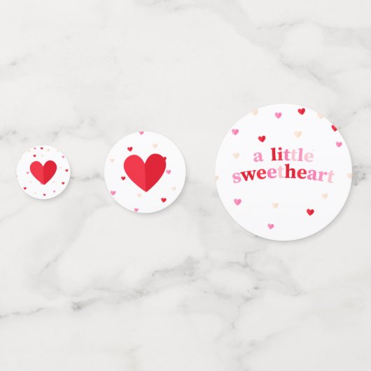 Heart Valentijn Theme Baby Girl Shower Rood Roze Confetti (Achterkanten)