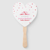 Heart Valentijn Theme Baby Girl Shower Rood Roze Handwaaier (Voorkant)