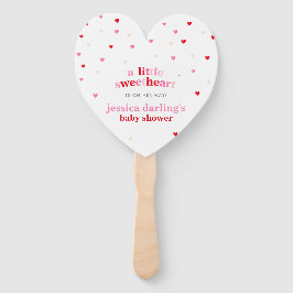 Heart Valentijn Theme Baby Girl Shower Rood Roze Handwaaier