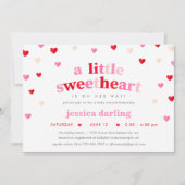 Heart Valentijn Theme Baby Girl Shower Rood Roze Kaart (Voorkant)