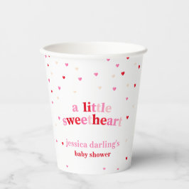 Heart Valentijn Theme Baby Girl Shower Rood Roze Papieren Bekers