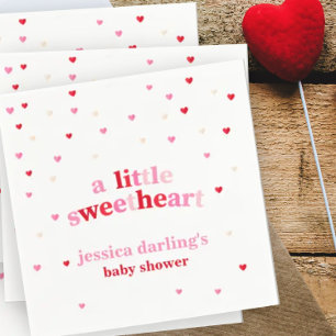 Heart Valentijn Theme Baby Girl Shower Rood Roze Servet