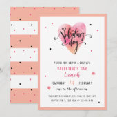 Heart Valentijnsdag Uitnodiging (Voorkant / Achterkant)