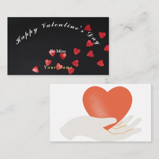 Heart Valentine-dag-behuizingskaart Informatiekaartje (Voorkant / Achterkant)