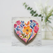 Heart Valentine's Day Card Feestdagenkaart (Staand voorkant)