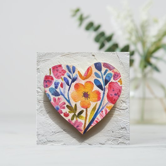 Heart Valentine's Day Card Feestdagenkaart (Staand voorkant)