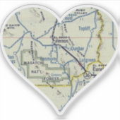 Heart Vernon Utah Retro kaart Sticker (Voorkant)