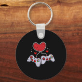 Heart Video-game Controller Valentines Day Cool Ga Sleutelhanger (Voorkant)